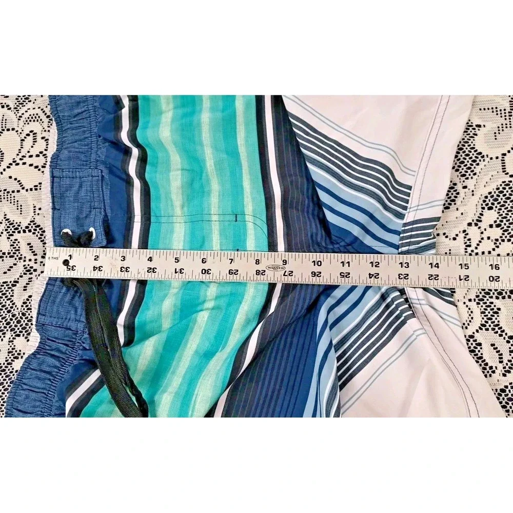 Zeroxposure‎ Swim Shorts Men's XL Lining Pockets Hook & Loop Fly Elastic Waist